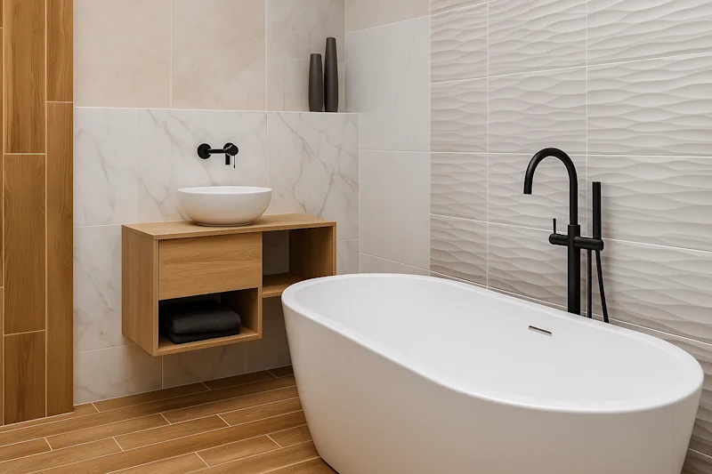 Έκθεση πλακιδίων μπάνιου στο κατάστημα ΑΧΜΕΤ ΡΙΔΒΑΝ στην Κομοτηνή