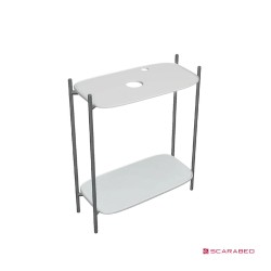 Έπιπλο μπάνιου Laila 2703-NROP με ράφια 2716+2710-41 χωρίς νιπτήρα, Scarabeo