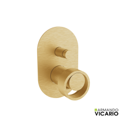 Μίκτης Εντοιχισμού 2 Εξόδων Halo Vicario Brushed Gold