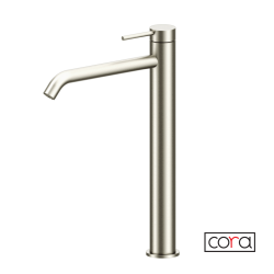 Μπαταρία Νιπτήρα Υψηλή με Βαλβίδα Clic-Clac Cosmo Brushed Inox