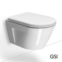 Λεκάνη Κρεμαστή Norm/50 Swirlflush με κάλυμμα Slim Soft Close MS99C, GSI White
