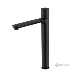 Μπαταρία Νιπτήρα Υψηλή με Βαλβίδα Clic-Clac Res-Pro Eurorama Black Matt