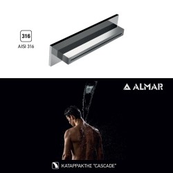 Καταρράκτης Ντουζ XL 34,6x8 Almar Brushed Inox