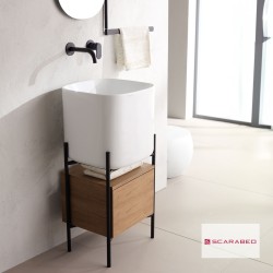 Έπιπλο μπάνιου Laila 2701-NROP με συρτάρι 2711-89 χωρίς νιπτήρα, Scarabeo