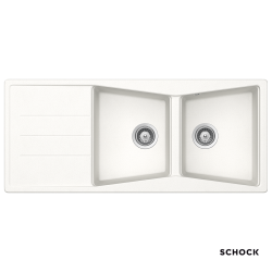 Νεροχύτης Κουζίνας Γρανίτη City 116x50 Schock Cristalite SuperWhite Granite