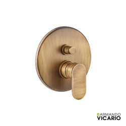 Μίκτης Εντοιχισμού 2 Εξόδων Slim Vicario Antique Brass
