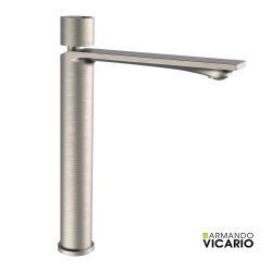Μπαταρία Νιπτήρα Υψηλή με Βαλβίδα Clic-Clac Halo Vicario Inox