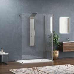 Σταθερό πάνελ καμπίνας με διάφανο κρύσταλλο WALKIN 4 Cromo KARAG 120x70x200